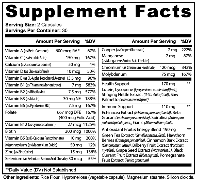 Complete Multivitamin Immunity Support Supplement