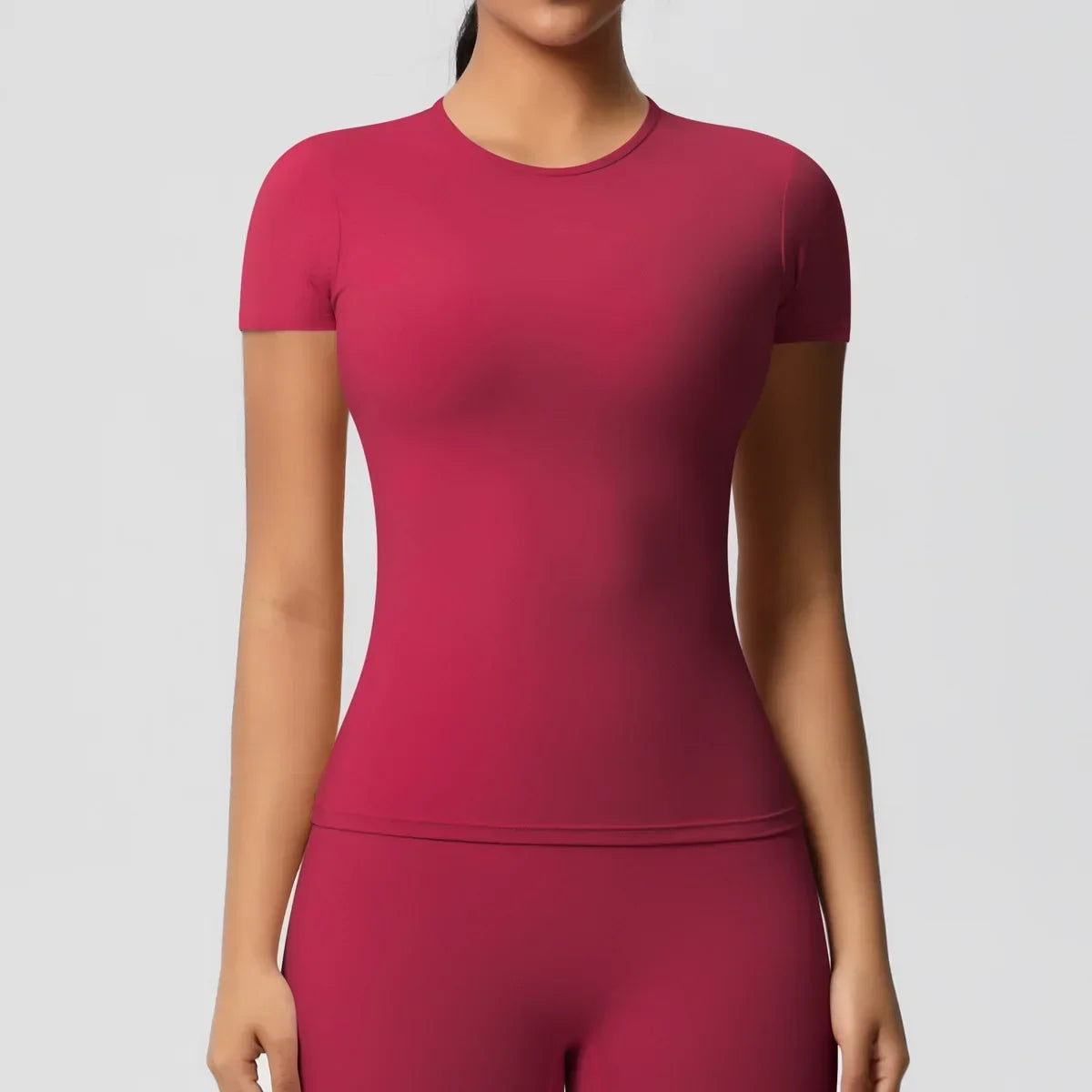 Women's Solid Compression Gym Yoga T-Shirt