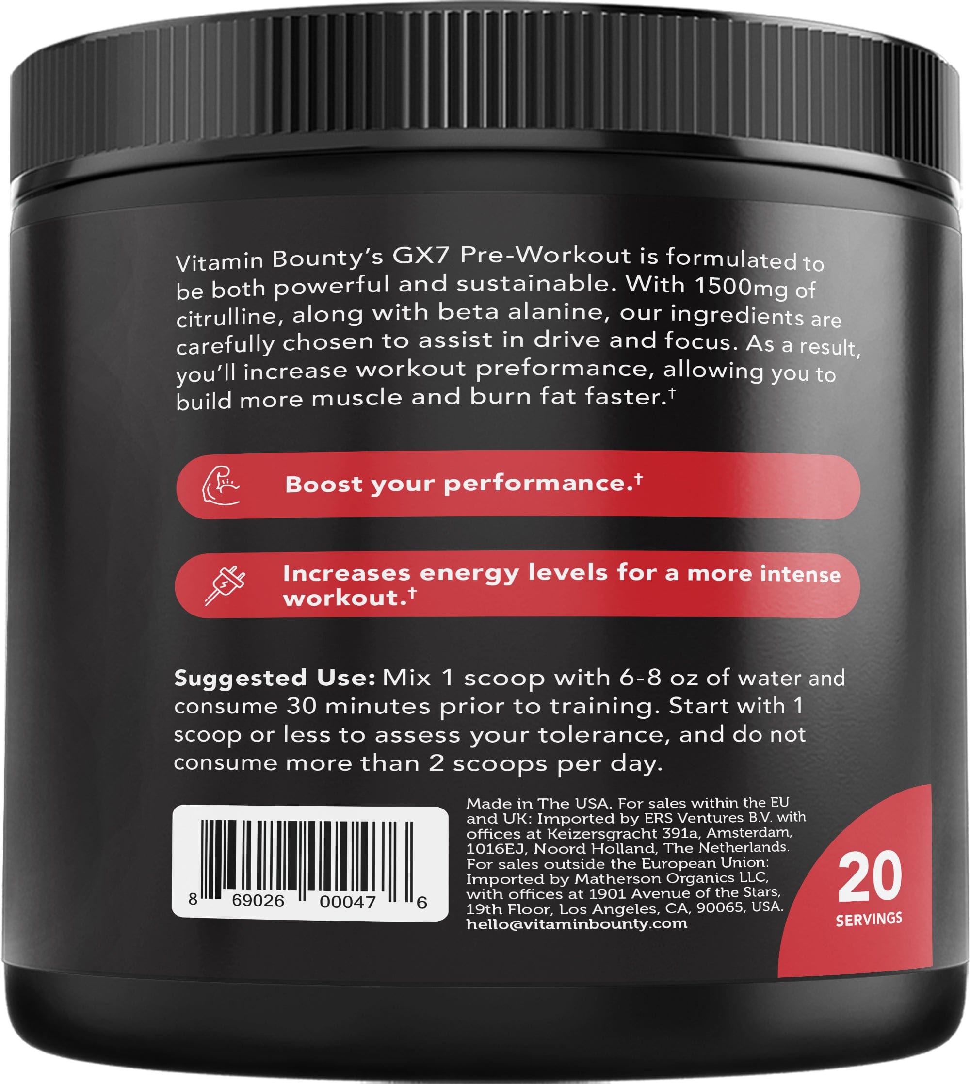 GX7 Watermelon Pre-Workout Supplement