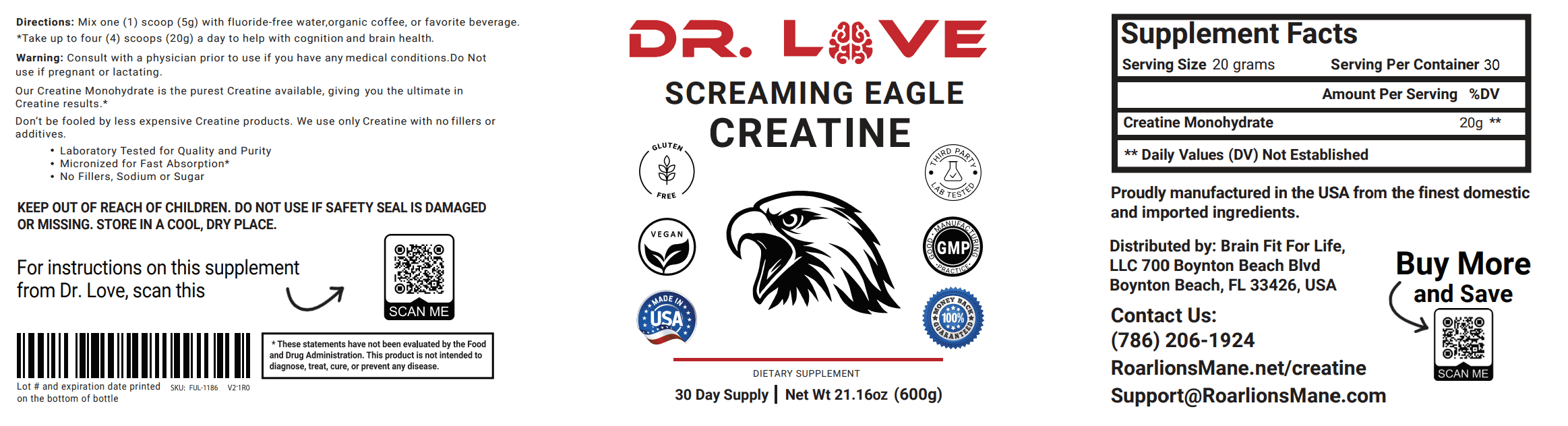 Dr Love's Creatine - 600g