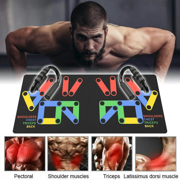 S-Shaped Push-Up Bars with Training Mat